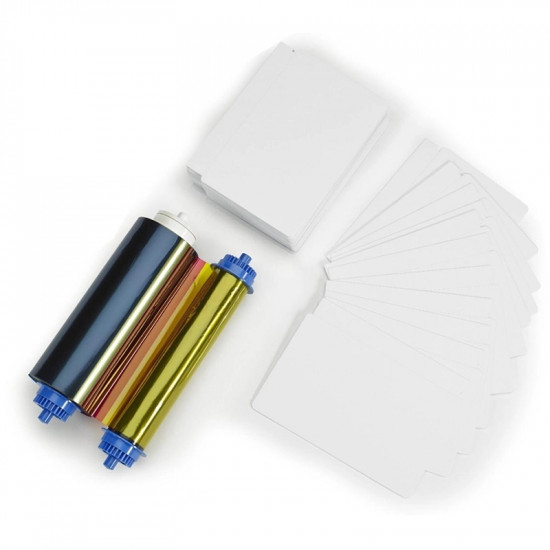 Zebra ZC10L Media Kit - 400 Image Ribbon YMCO + 400 PVC Cards With 2 Slots 