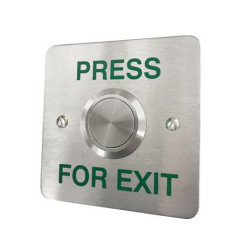 ICS Flush mount stainless steel exit button (35mm button) - PRESS FOR EXIT - DRB006F-PFE