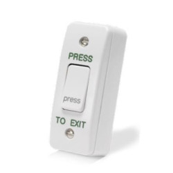 ICS Surface Mount White Plastic Narrow Style Exit Switch - PRESS TO EXIT - EX3-PTE
