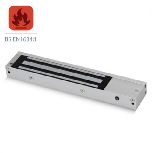 ICS Mini Surface Mount Maglock, Monitored with Door Status, 600lbs HF, 12/24V DC - FIRE RATED - FR-U10002DSU