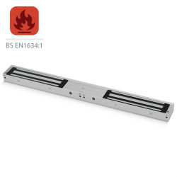 ICS Double Mini Surface Mount Maglock, Monitored, 2 x 600lbs HF, 12/24V DC - FIRE RATED - FR-U10005