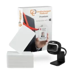 ID Software Bundle - Includes CardExchange® Premium / Microsoft USB Webcam / 500 Plain White Cards
